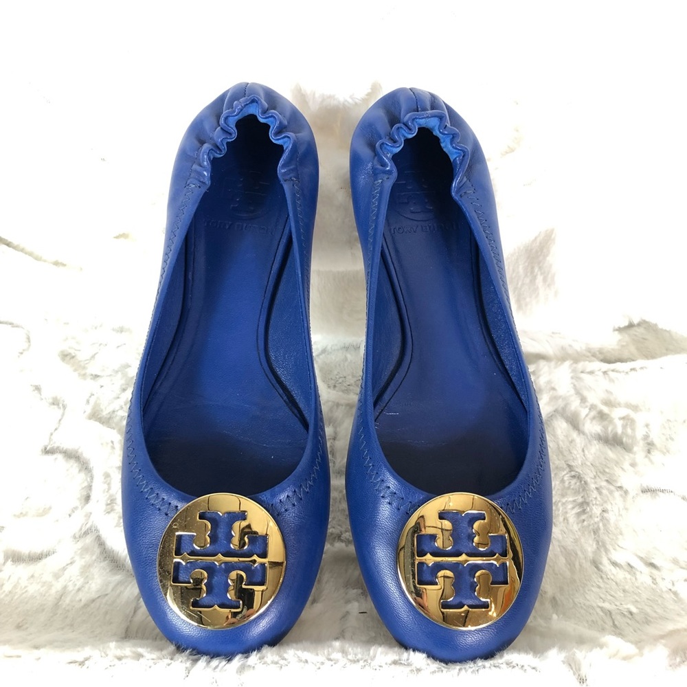 Tory Burch Ballet Flat size 8 never worn blue & gold